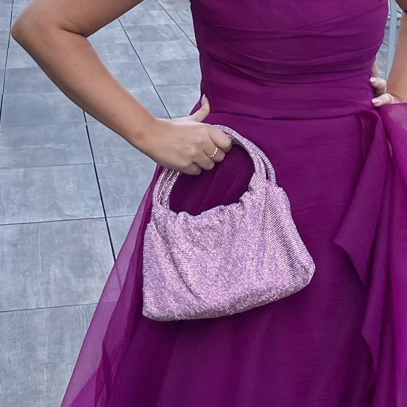 SIMKHAI Mini Ellerie Crystal Shoulder Bag Taffy Pink color - Picture 7 of 8